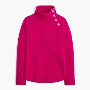 NWOT Jcrew wide button collar sweatshirt rasberry pink Sz XS marks inside collar